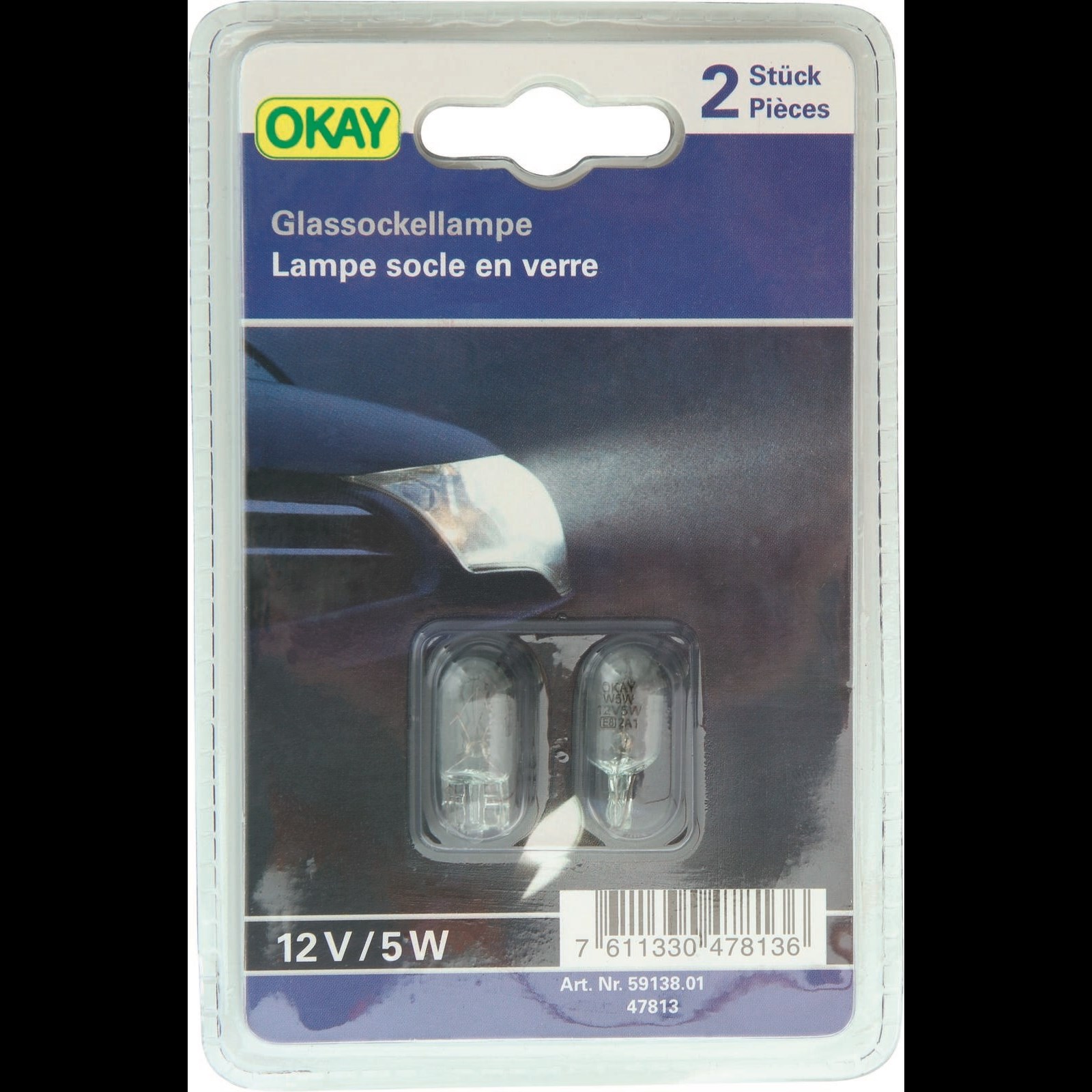 Lampe socle en verre 12V/5W Acheter - Accessoires voitures - LANDI
