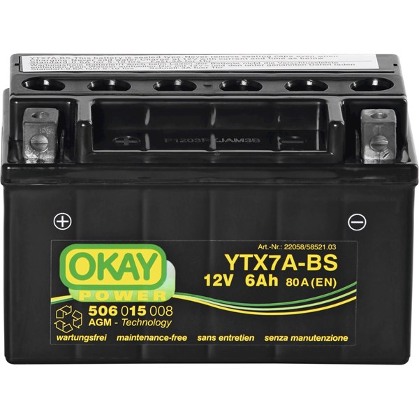 Motobatterie YTX7A-BS Okay