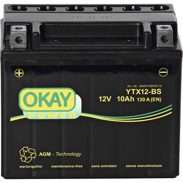 Motobatterie YTX12-BS Okay