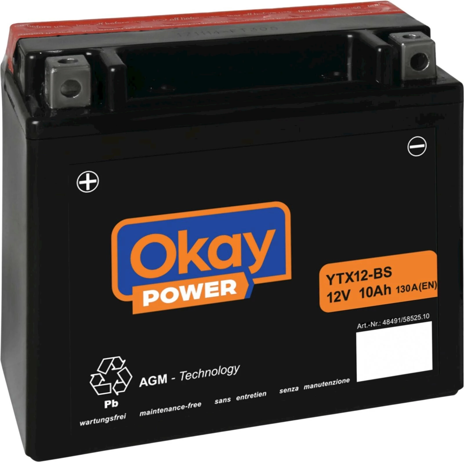 Motobatterie YTX12-BS Okay