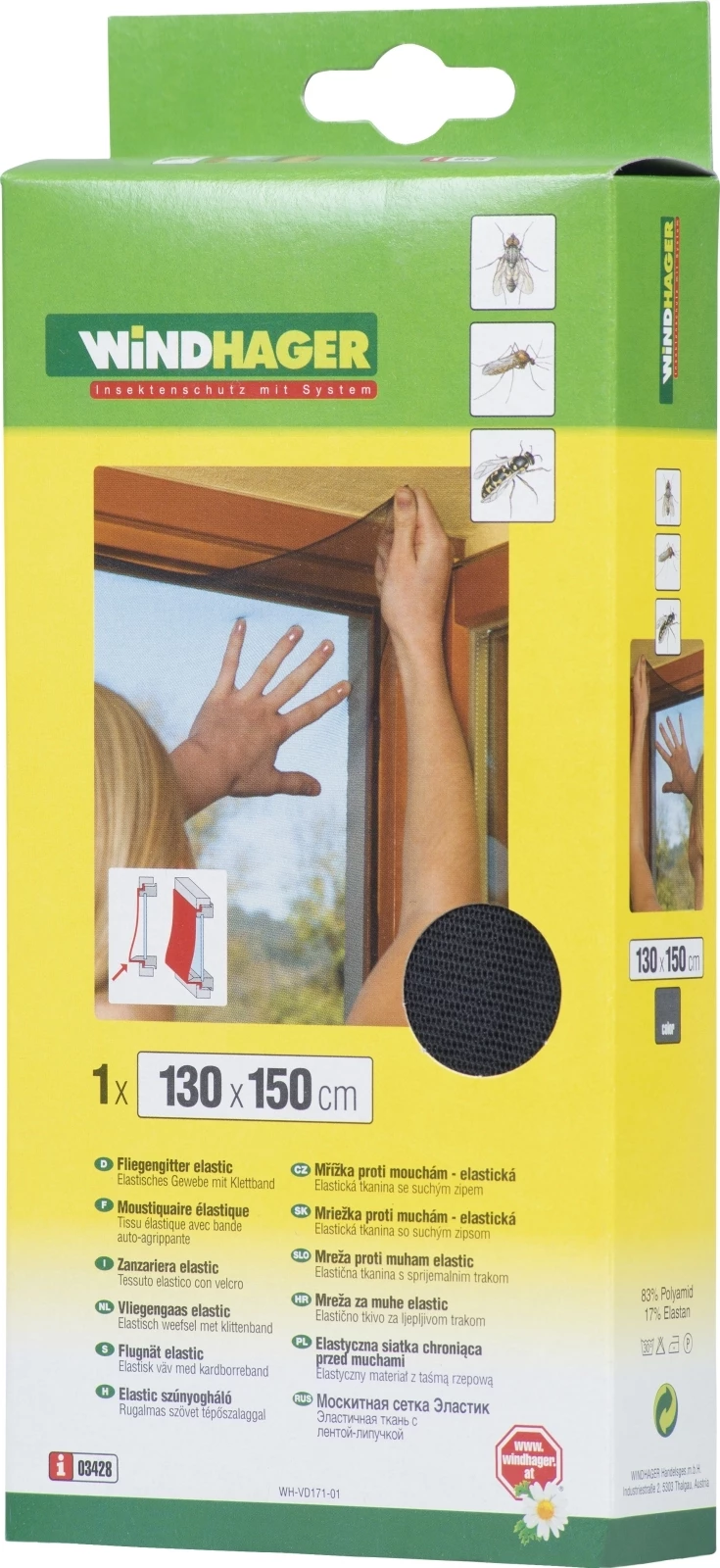 Fliegengitter anthrazit 130×150 cm