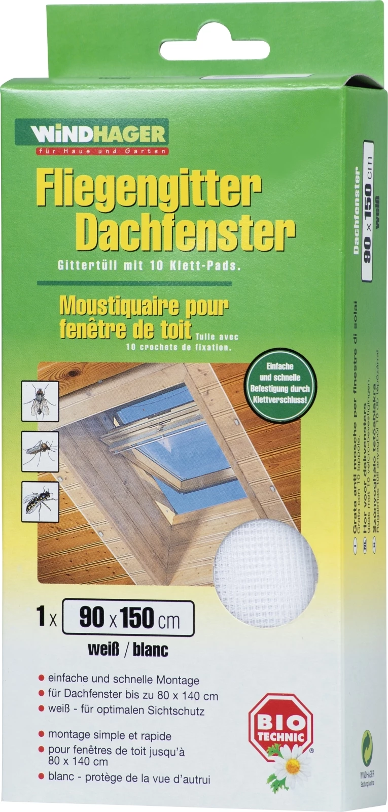 Fliegengitter weiss 90 × 150 cm