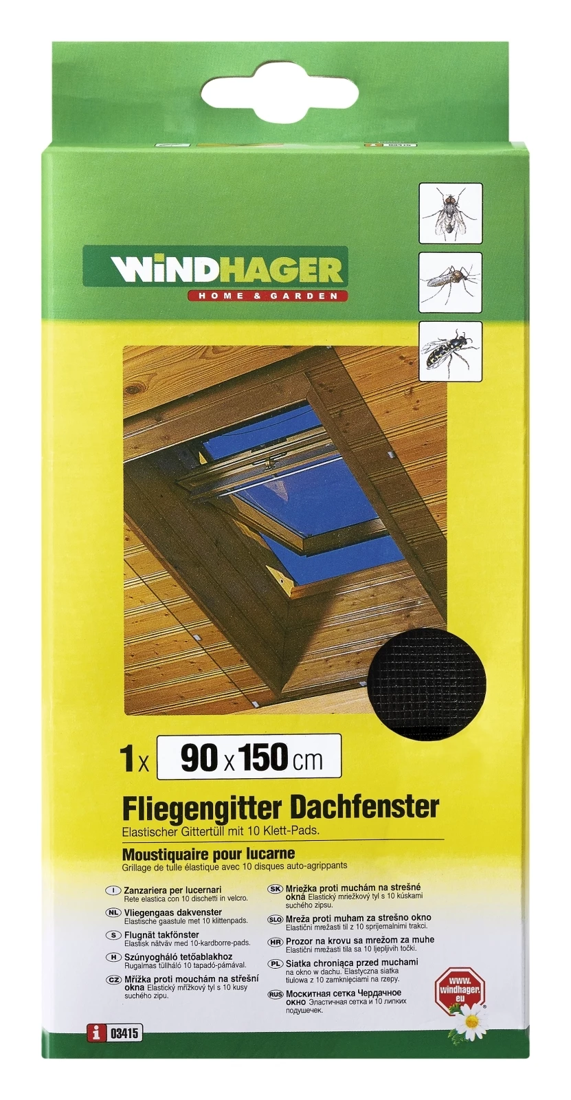 Fliegengitter anthrazit 90 × 150 cm