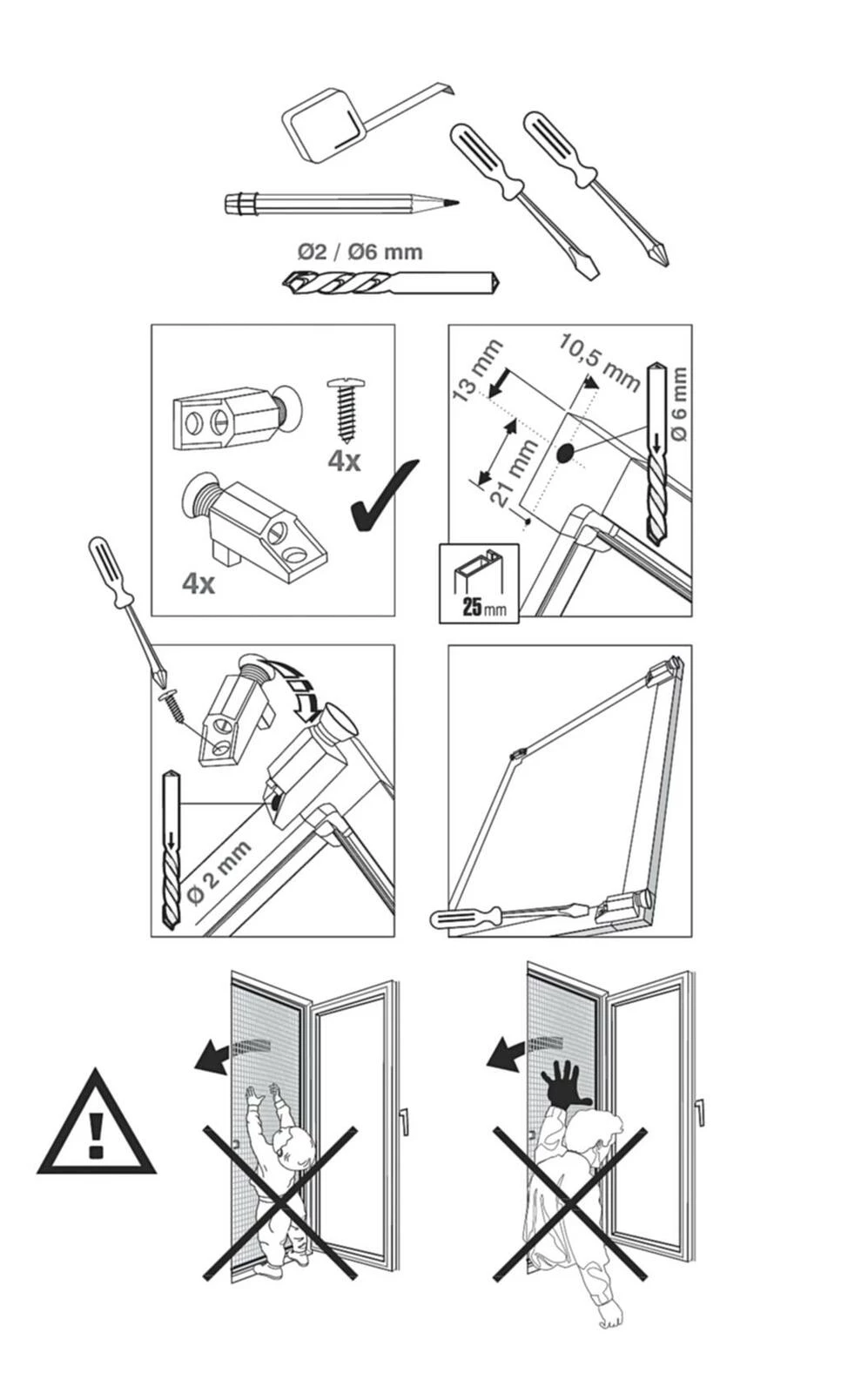 Éléments de pression avec vis