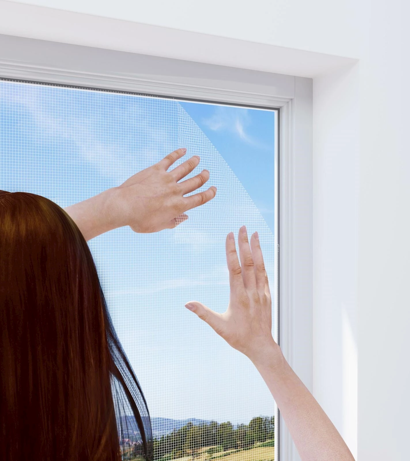 Fliegengitter weiss 150 × 300 cm