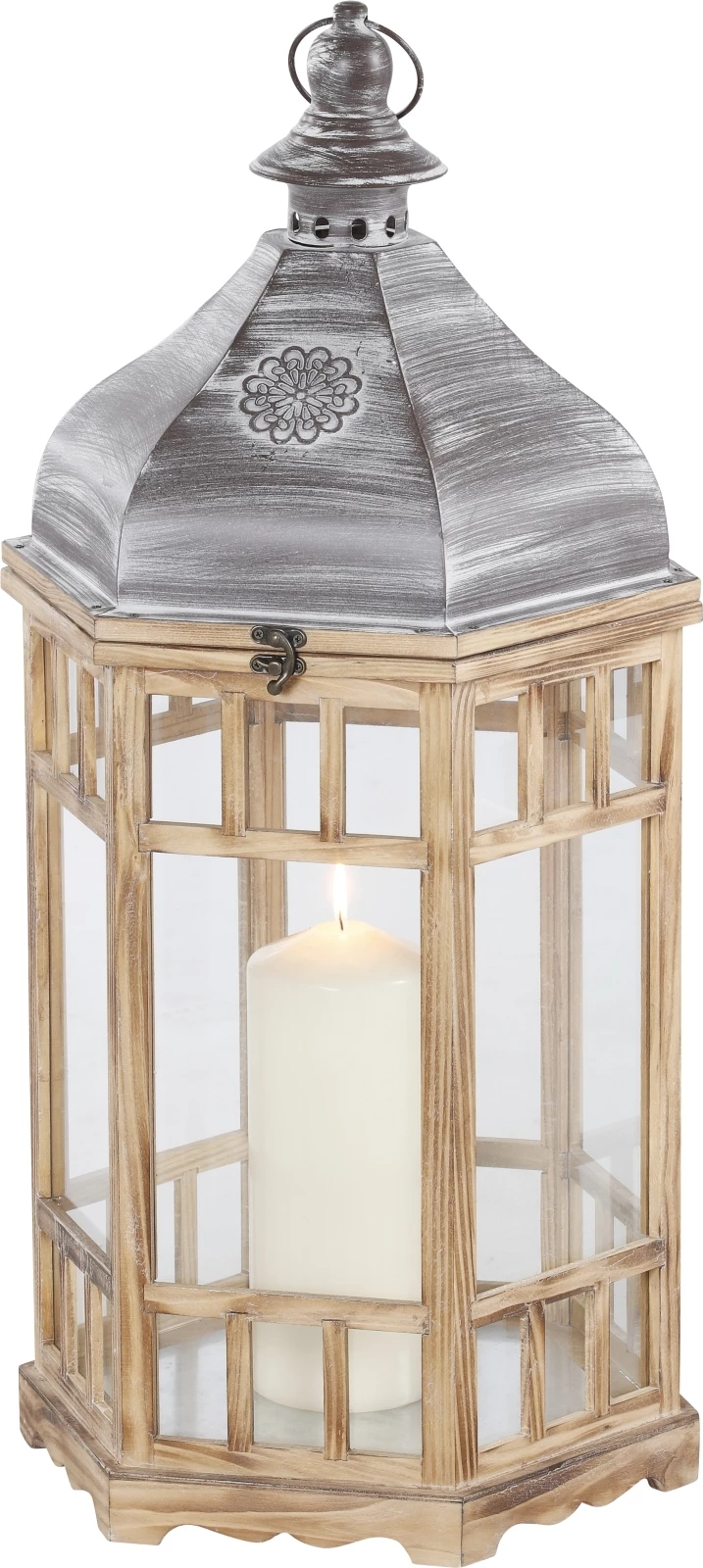 Laterne Holz gross sechseckig kaufen Basteln LANDI