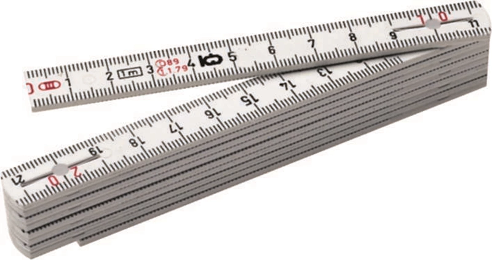 Taschenmeter Glasfiber weiss 1 m