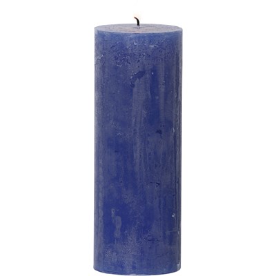 Bougie cylin. givre bleu 6,8x18,5 cm