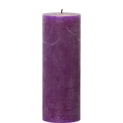 Bougie cylin. givre violet 6,8x18,5 cm
