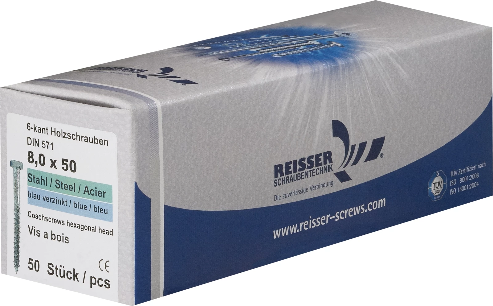 Holzschraube Sk verz. 8×50mm 50 Stk