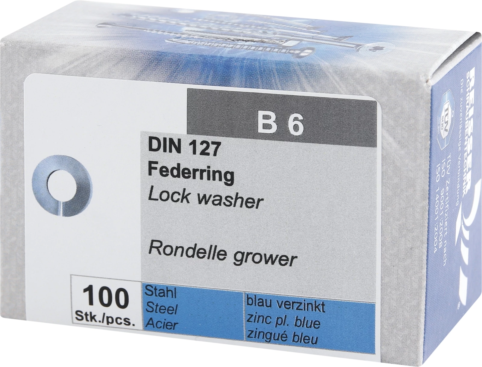 Federringe verzinkt B6 100 Stk