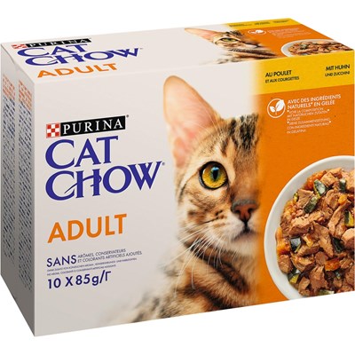 Aliment chat poulet CatChow 10×85g
