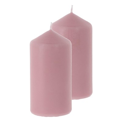 Bougie cylindre rosé 6 × 12 cm