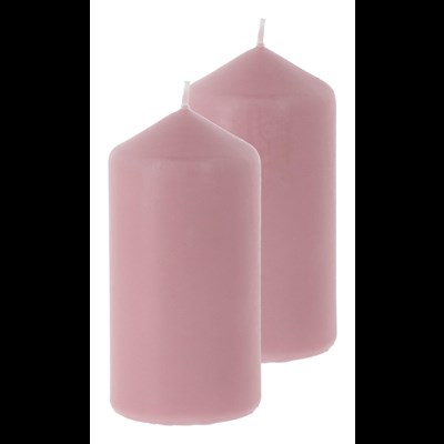 Bougie cylindre rosé 6 × 12 cm