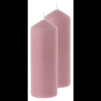 Bougie cylindrique rosé 7 × 20 cm