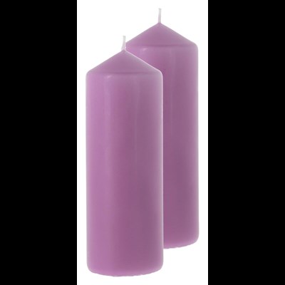 Bougie cylindrique violett 7 × 20 cm