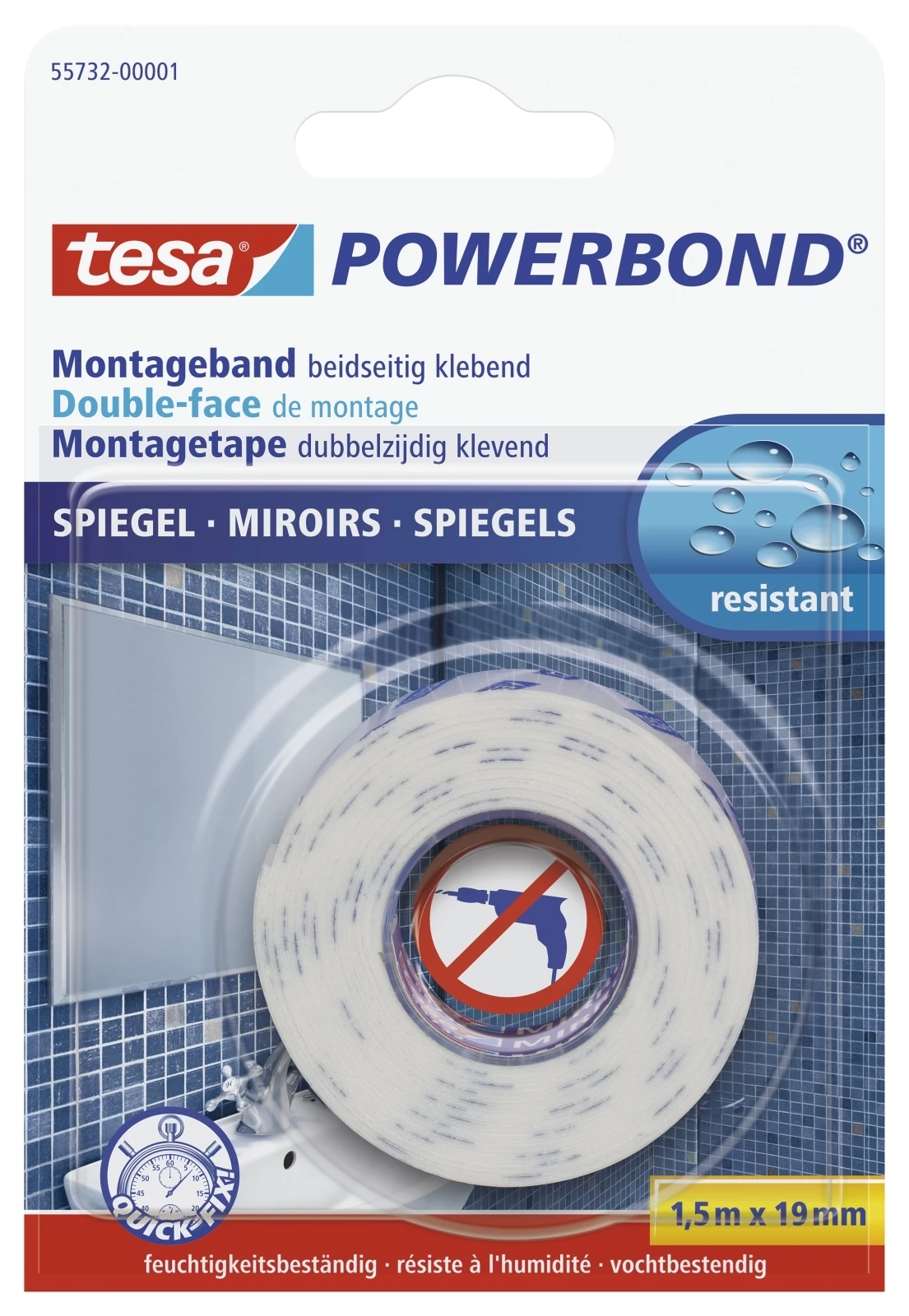 Montageband Spiegel 19 mm × 1,5 m