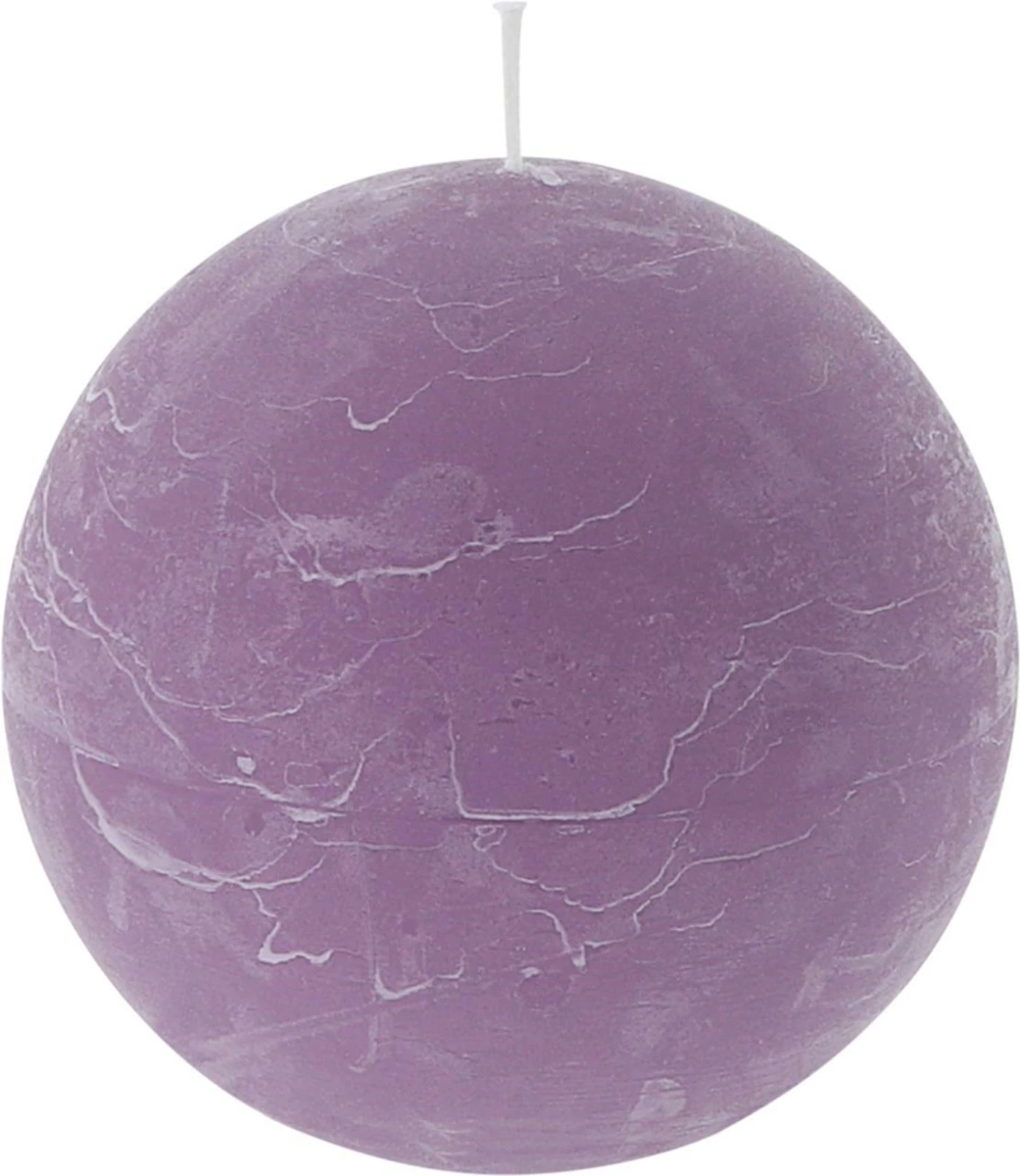 Raureifkerze Kugel violett 8 × 8 cm