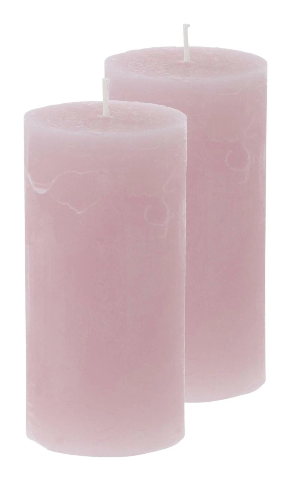Raureifkerze altrosa 5 × 10 cm