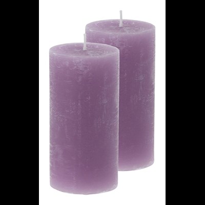 Raureifkerze violett 5 × 10 cm