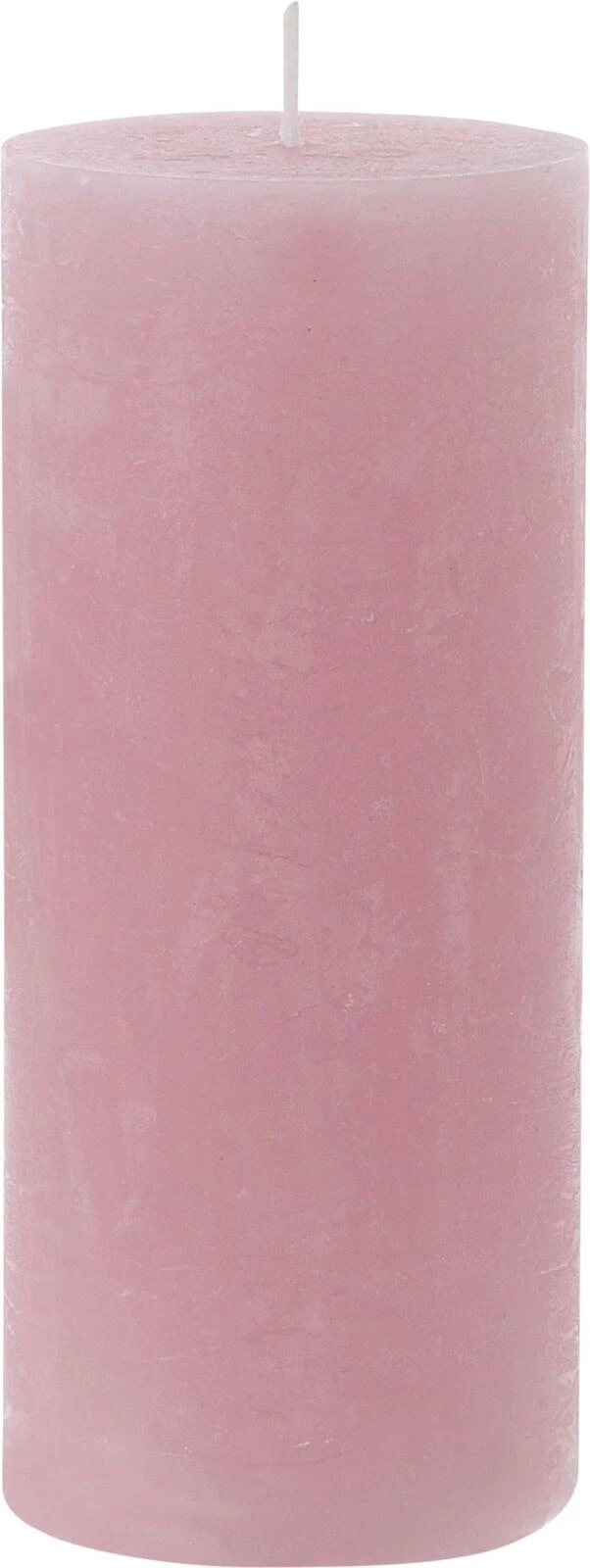 Raureifkerze altrosa 6 × 14 cm