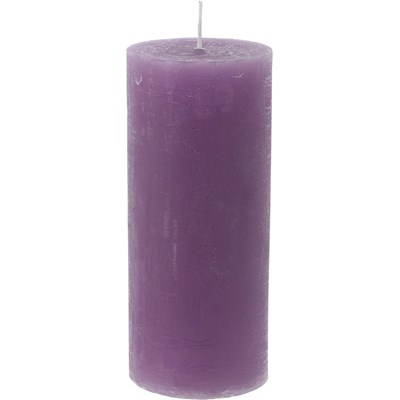 Raureifkerze violett 6 × 14 cm