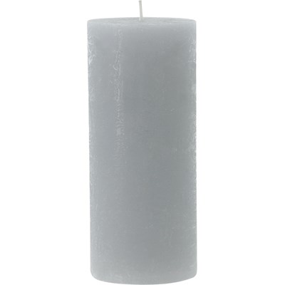 Bougie givrée gris clair  6 × 14 cm