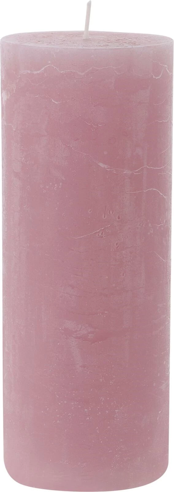 Raureifkerze altrosa 7 × 18 cm