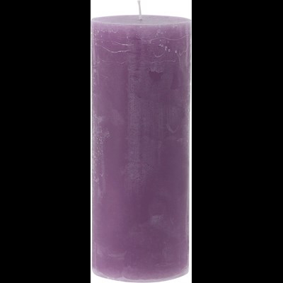 Bougie givrée violet 7 x 18 cm