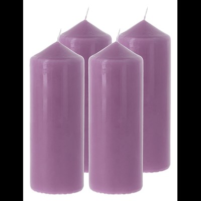 Bougie cylindre violet 6 × 16,5cm