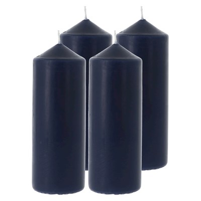 Bougie cylindre bleu foncé 6×16,5cm