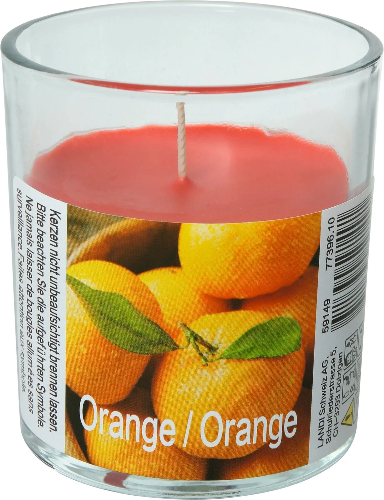 Duftkerze Glas Orange