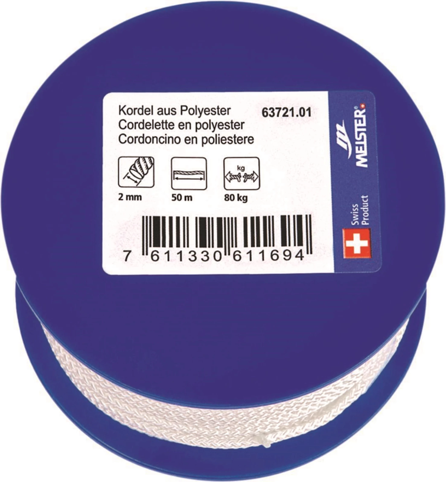 Kordel PES weiss 2mm/50m