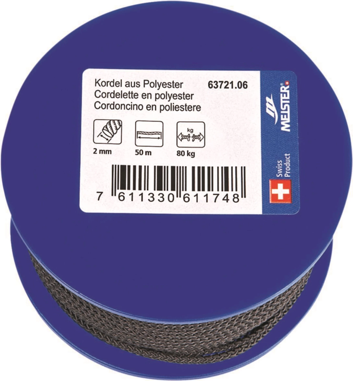 Kordel PES schwarz 2mm/50m