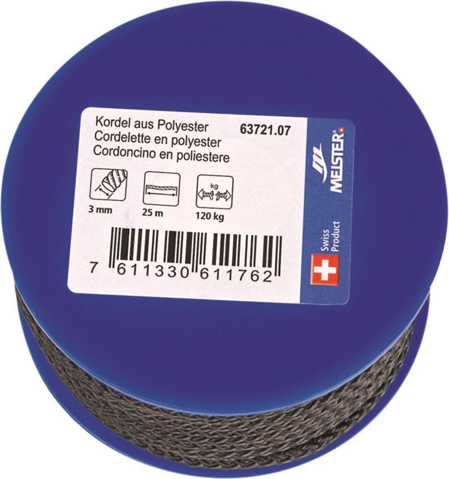 Kordel PES schwarz 3mm/25m