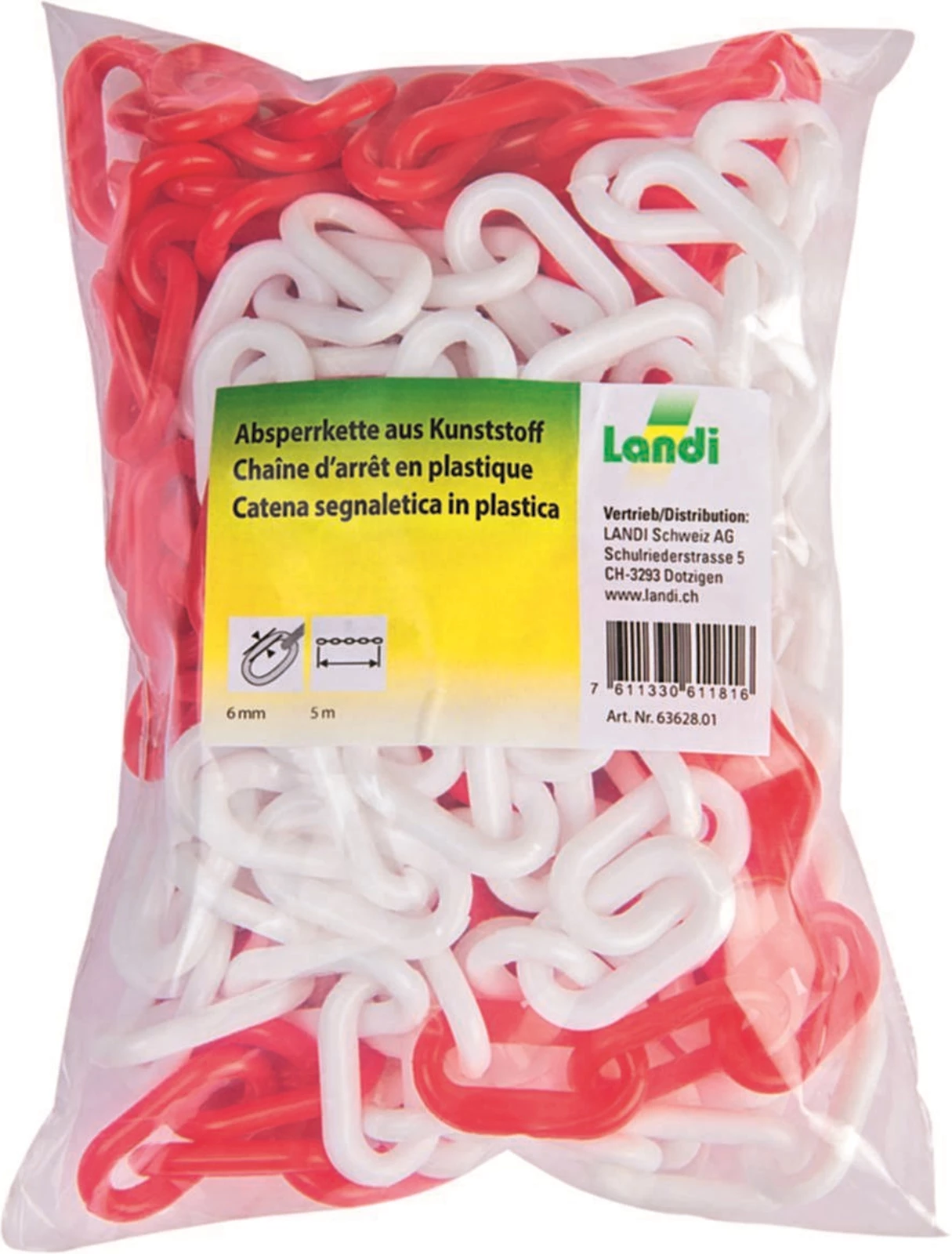 Kette Kunststoff r/w 6mm/5m