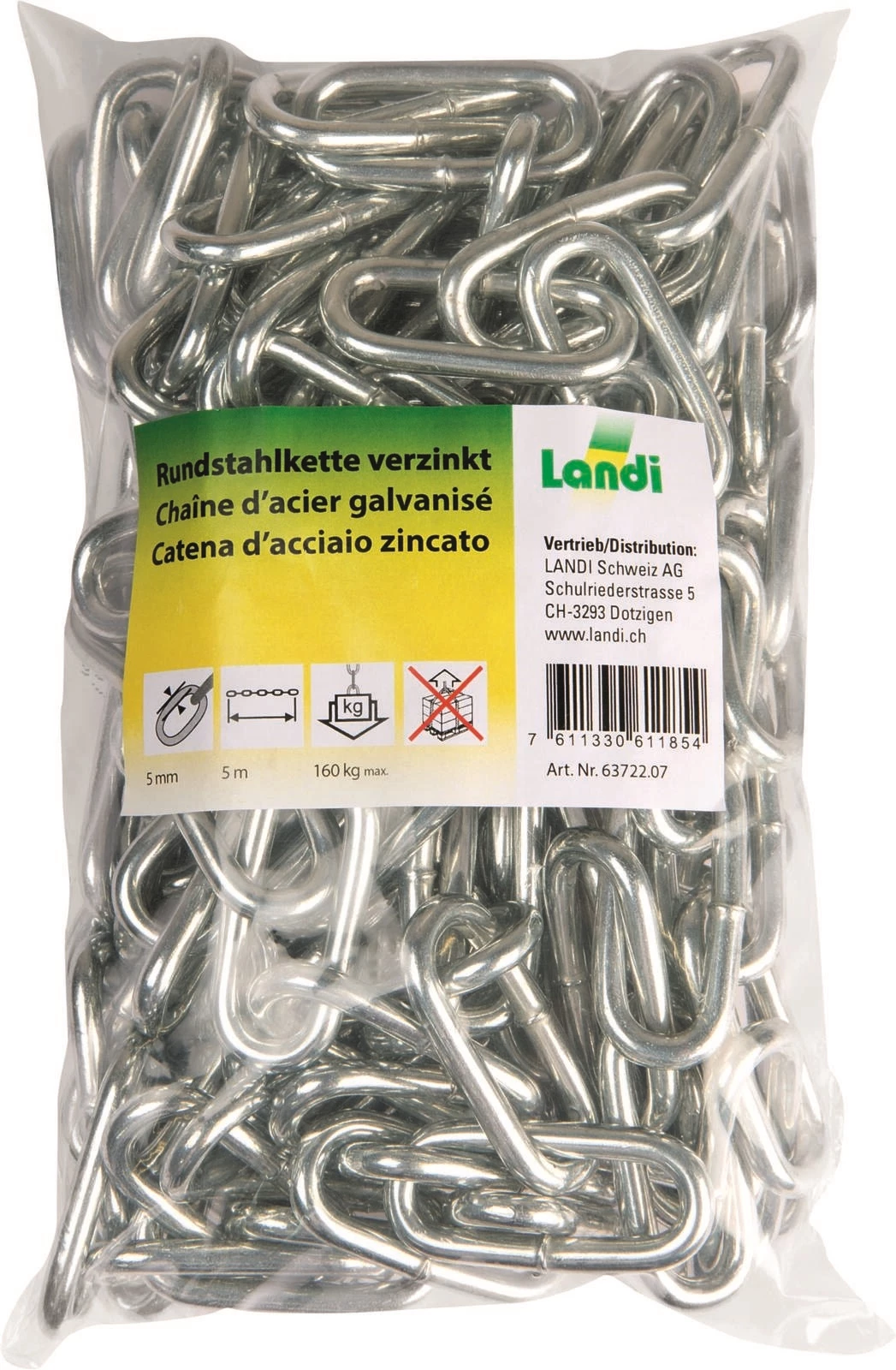 Rundstahlkette verz. 5mm/5m