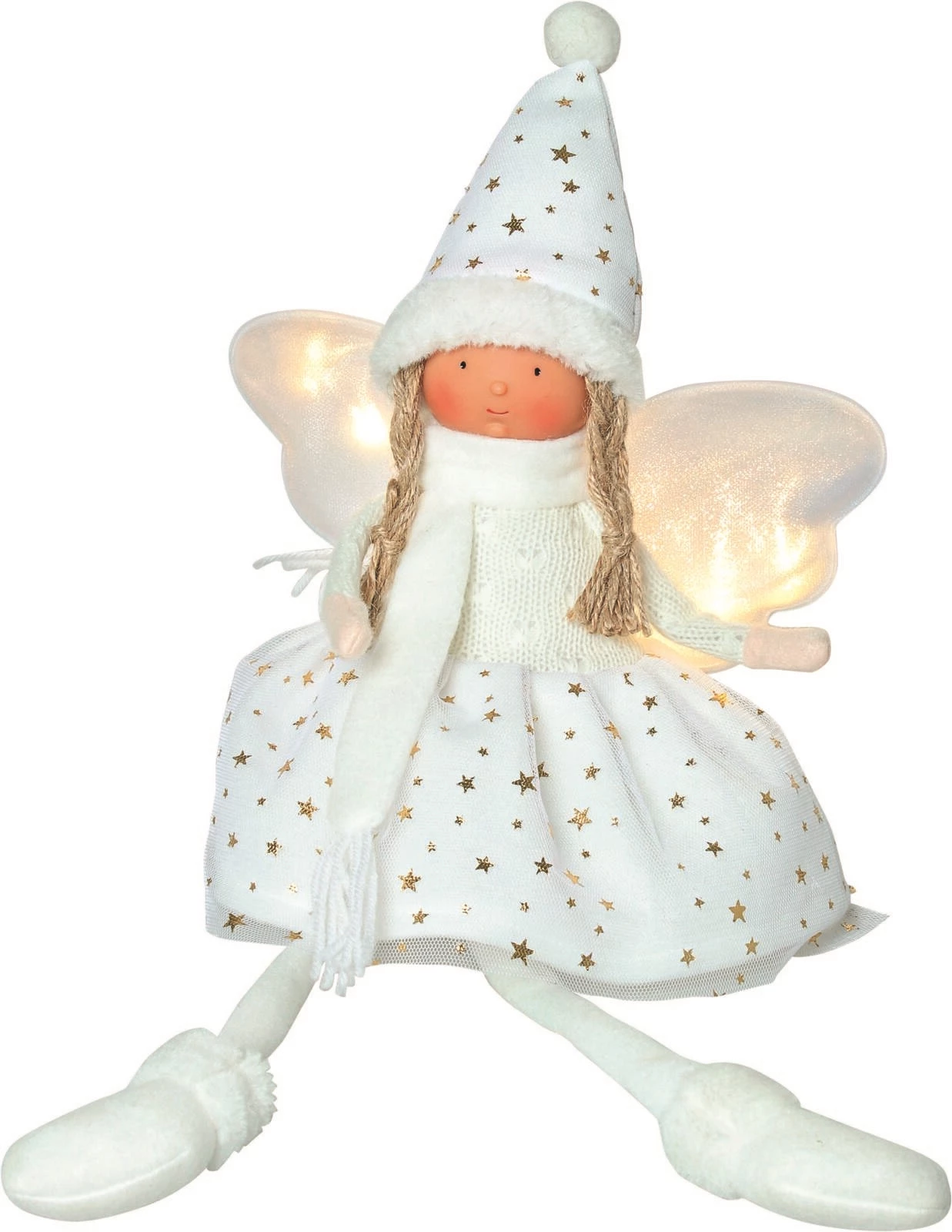 Engel sitzend mit LED