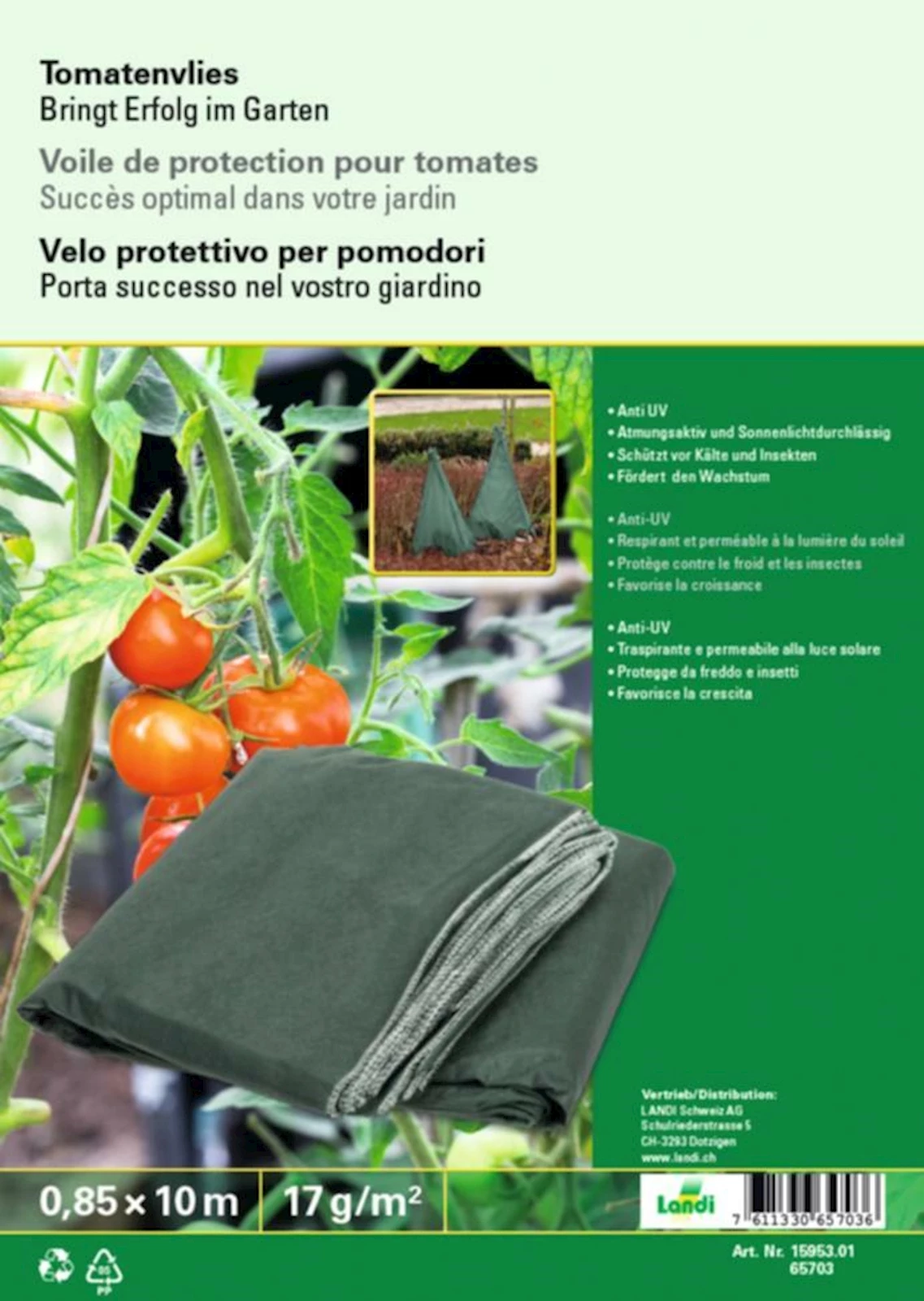 Tomatenvlies 0,85 × 10 m, grün