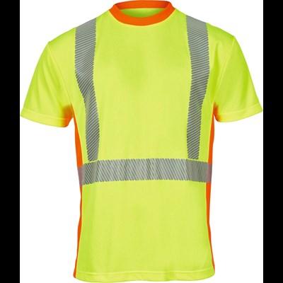 T-Shirt Warnsch. gelb/oran. L