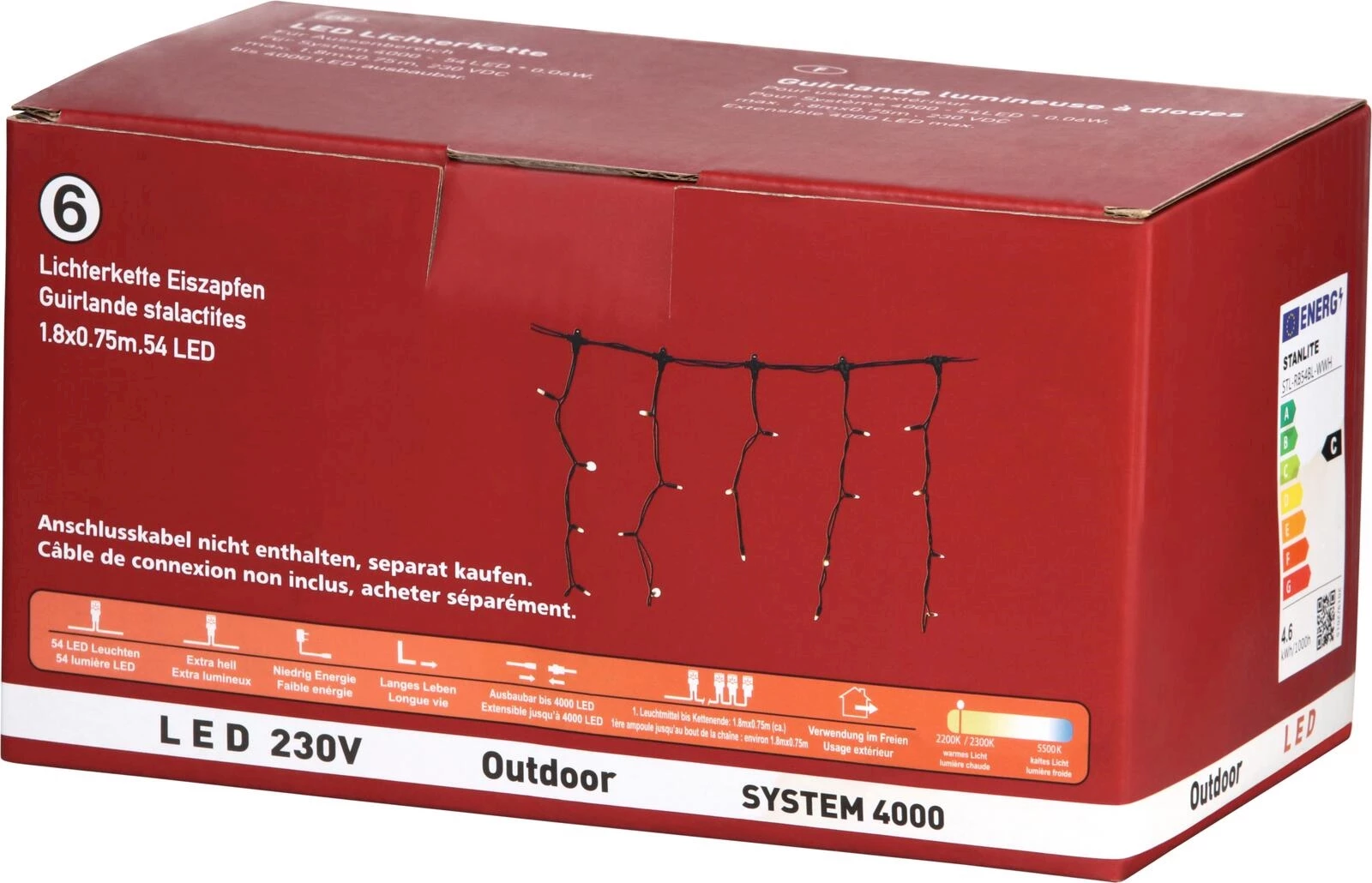 Guirlande stalactites 54 LED