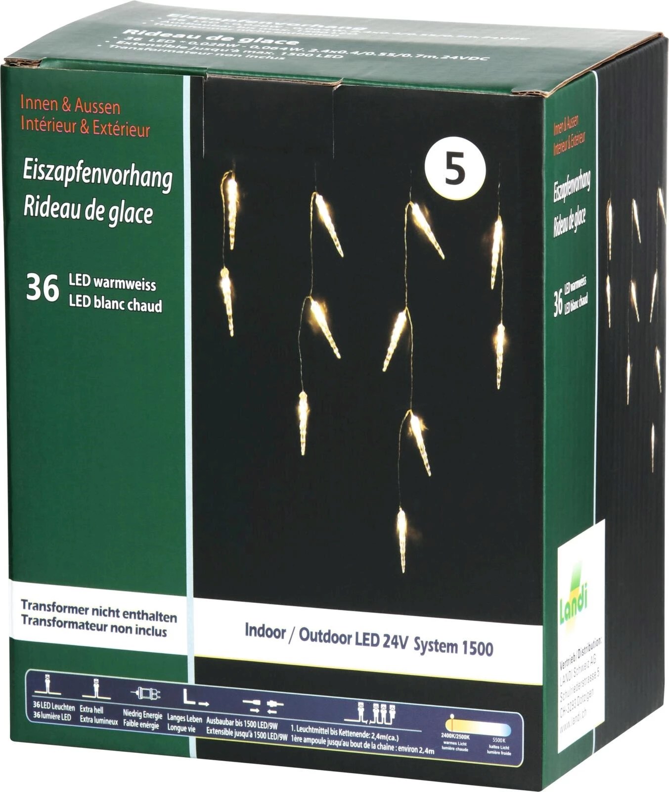 Eiszapfenvorhang 36 LED 24V