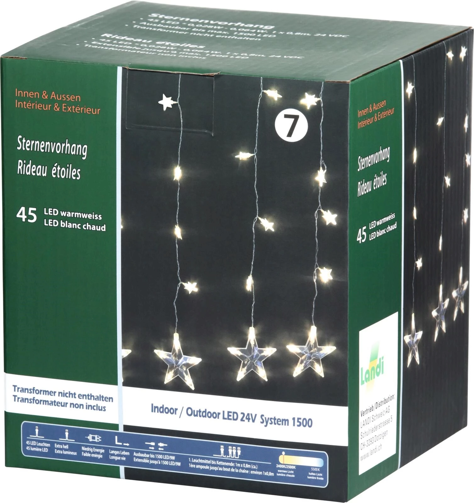 Rideau étoiles 45 LED 24V