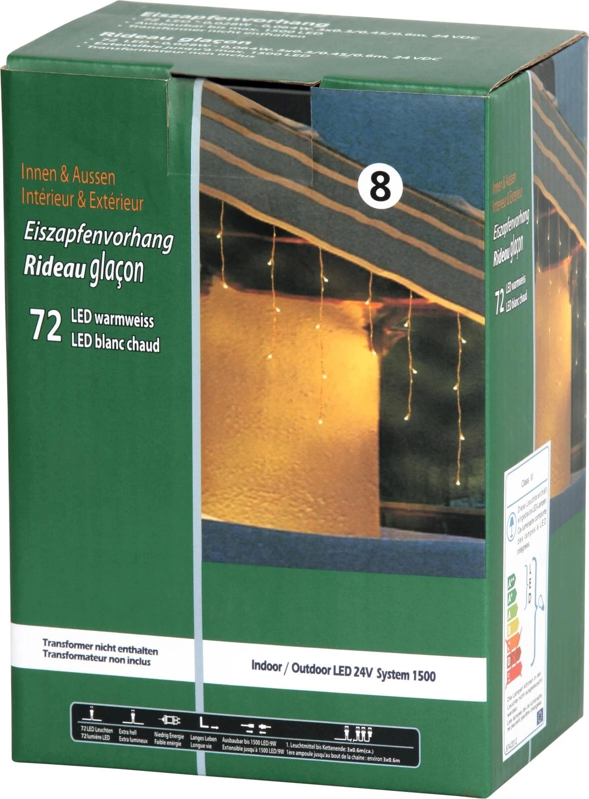 Rideau glaçons 72 LED 24V