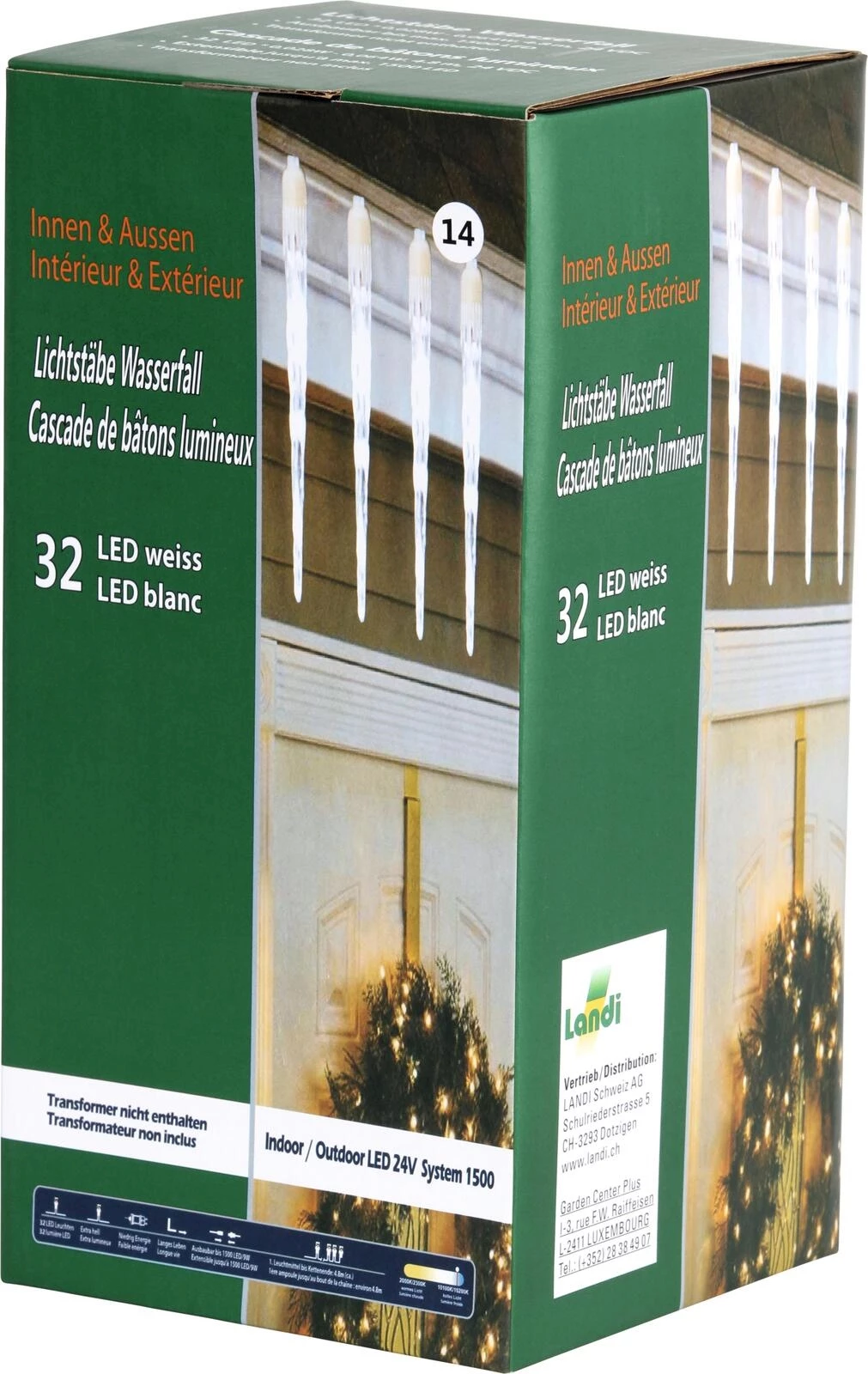 Cascade de bâtons lumineux 24V