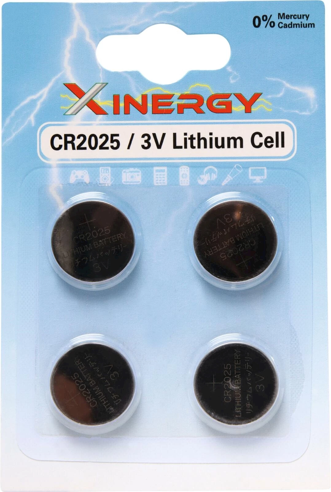 Knopfzelle CR2025 4 Stk