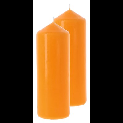 Bougie cylindrique mandarine 7 × 20 cm