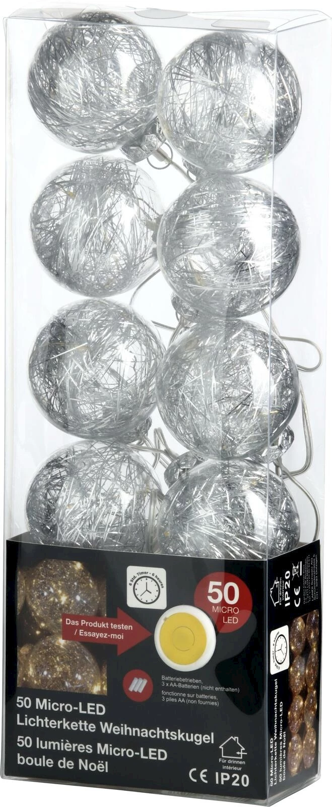 Lichterkette Weihnachtskugel