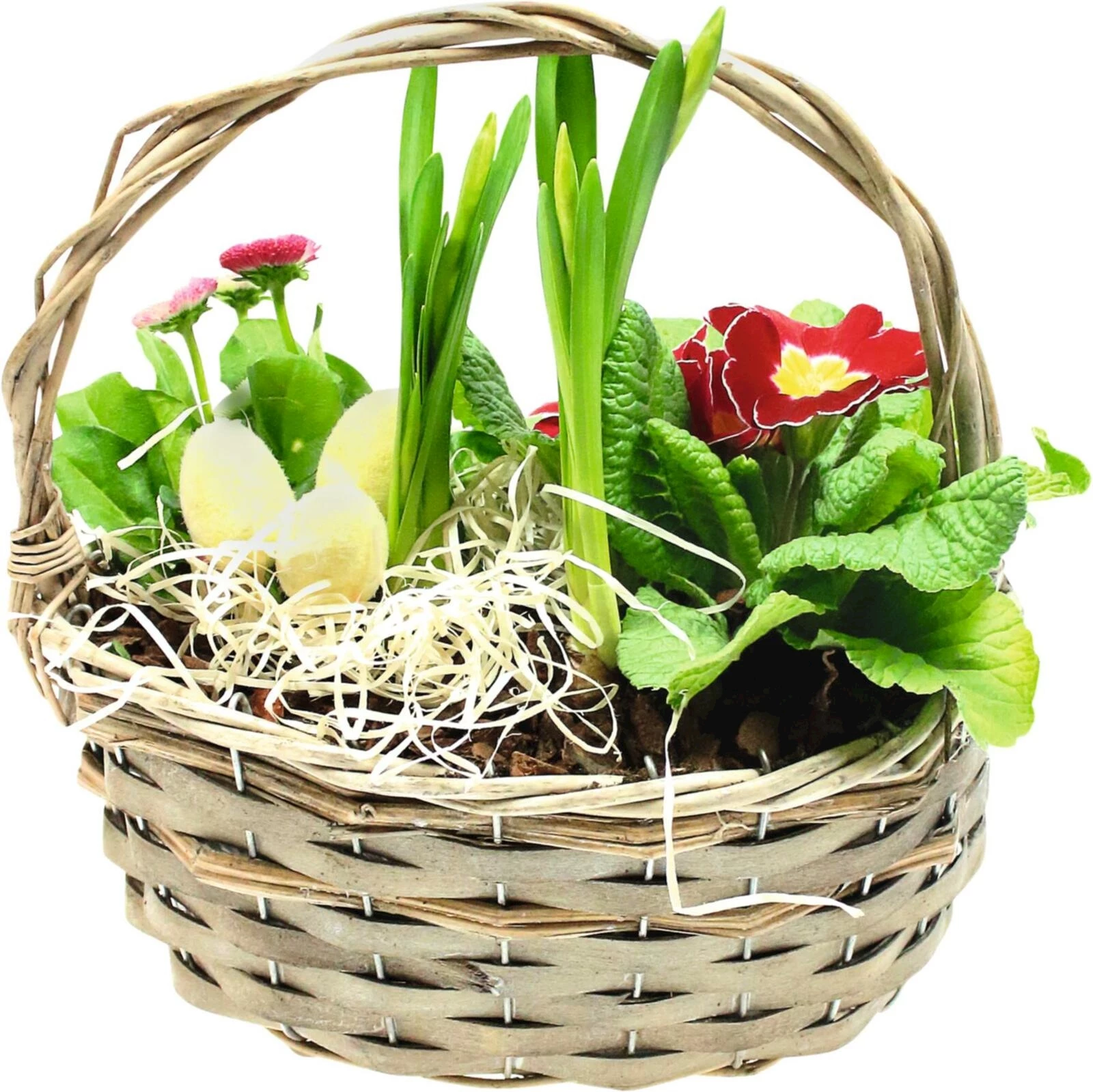 Henkelkorb bepfl. oval  P13x14 cm