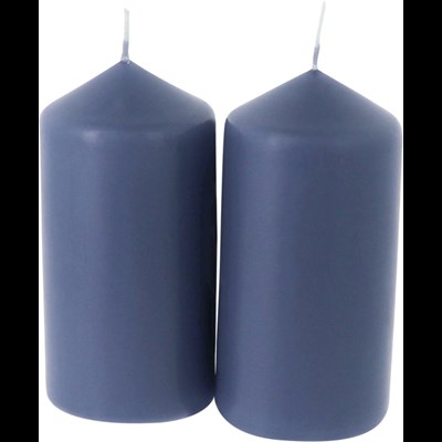 Bougie cylindre bleu fumée 6 × 12 cm